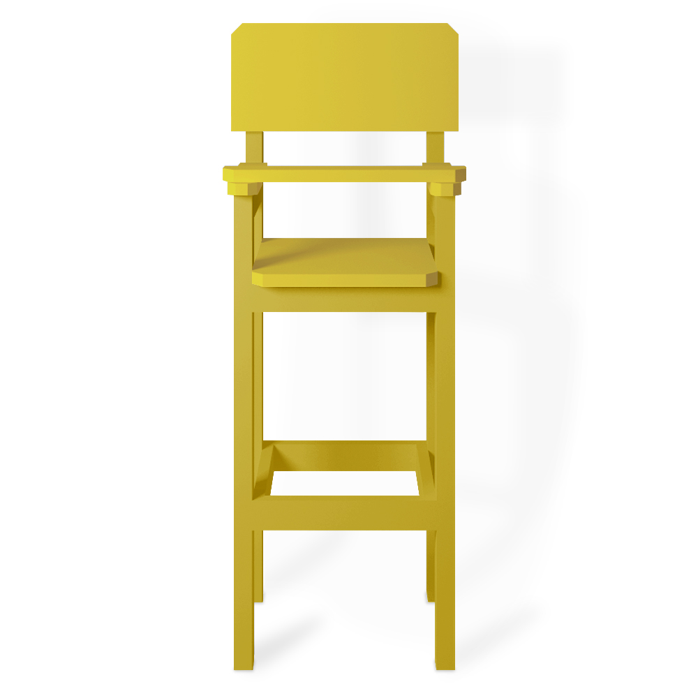Kit 6 Cadeiras Alta Refeição Infantil Criança Restaurante Lanchonete MDF Amarelo Mel L12