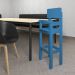 Kit 6 Cadeiras Alta Refeição Infantil Criança Restaurante Lanchonete MDF Azul Claro L12