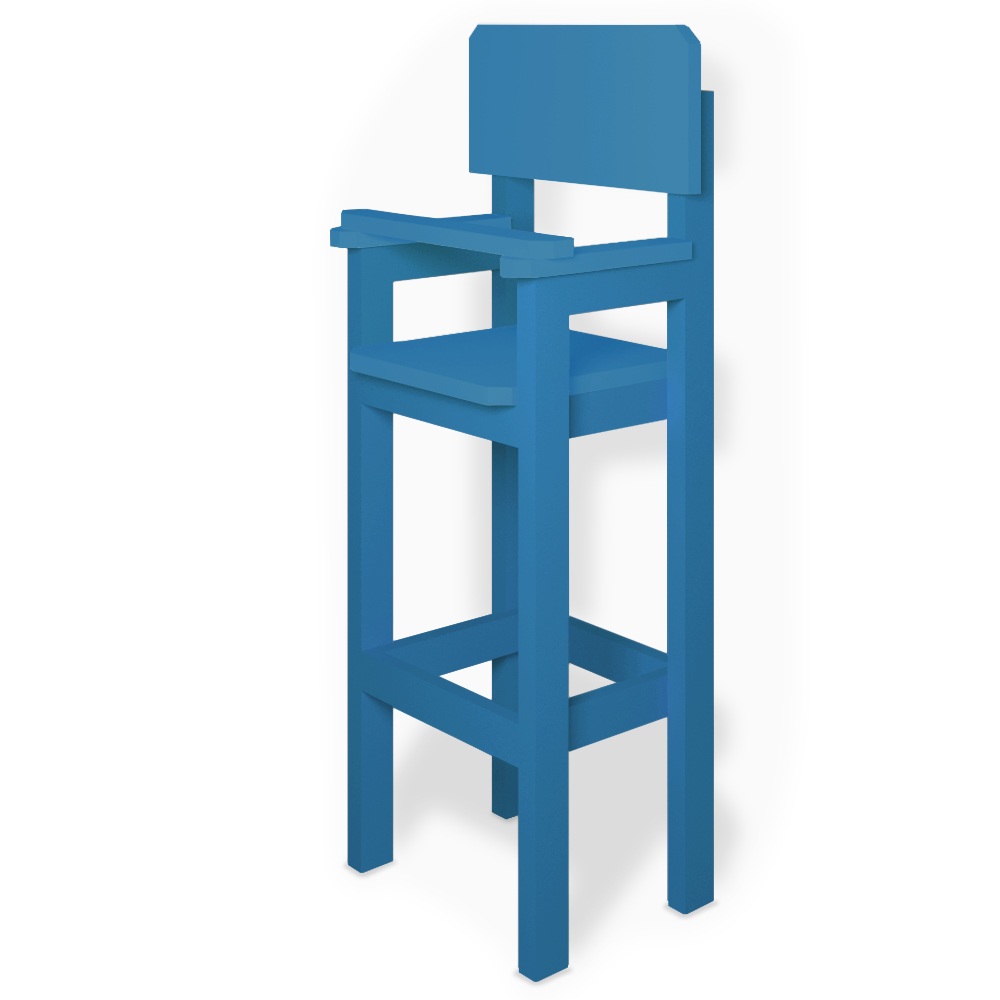 Kit 6 Cadeiras Alta Refeição Infantil Criança Restaurante Lanchonete MDF Azul Claro L12