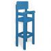 Kit 6 Cadeiras Alta Refeição Infantil Criança Restaurante Lanchonete MDF Azul Claro L12