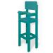 Kit 6 Cadeiras Alta Refeição Infantil Criança Restaurante Lanchonete MDF Azul Turquesa L12