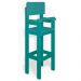 Kit 6 Cadeiras Alta Refeição Infantil Criança Restaurante Lanchonete MDF Azul Turquesa L12
