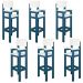Kit 6 Cadeiras Alta Refeição Infantil Criança Restaurante Lanchonete MDF Azul/Branco L12