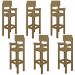 Kit 6 Cadeiras Alta Refeição Infantil Criança Restaurante Lanchonete MDF Bege L12