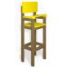 Kit 6 Cadeiras Alta Refeição Infantil Criança Restaurante Lanchonete MDF Bege/Amarelo L12
