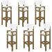 Kit 6 Cadeiras Alta Refeição Infantil Criança Restaurante Lanchonete MDF Bege/Branco L12