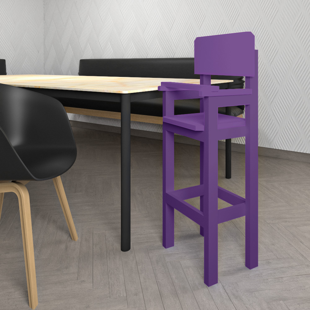 Kit 6 Cadeiras Alta Refeição Infantil Criança Restaurante Lanchonete MDF Lilás L12