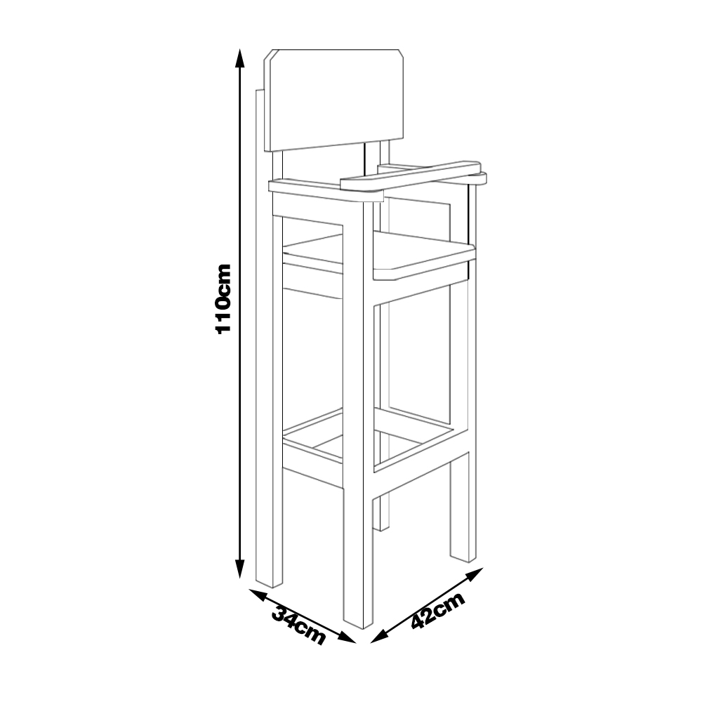 Kit 6 Cadeiras Alta Refeição Infantil Criança Restaurante Lanchonete MDF Lilás L12