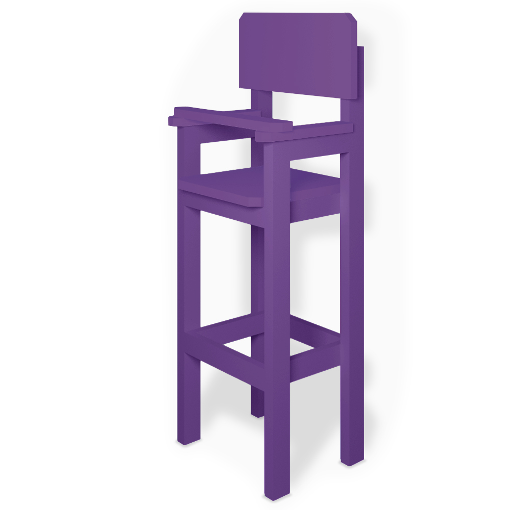 Kit 6 Cadeiras Alta Refeição Infantil Criança Restaurante Lanchonete MDF Lilás L12