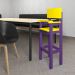 Kit 6 Cadeiras Alta Refeição Infantil Criança Restaurante Lanchonete MDF Lilás/Amarelo L12