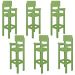 Kit 6 Cadeiras Alta Refeição Infantil Criança Restaurante Lanchonete MDF Verde L12