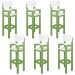 Kit 6 Cadeiras Alta Refeição Infantil Criança Restaurante Lanchonete MDF Verde/Branco L12