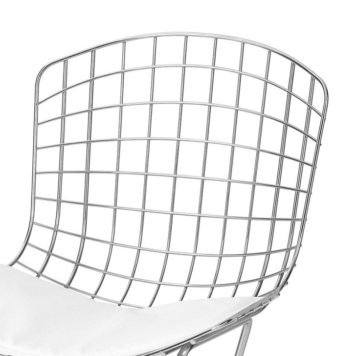 [OUTLET] Banqueta Bertoia Branca e Cromada