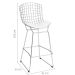 Banqueta Bertoia Branca e Cromada