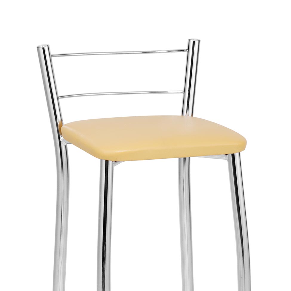 Banqueta Macaé Amarela e Cromada