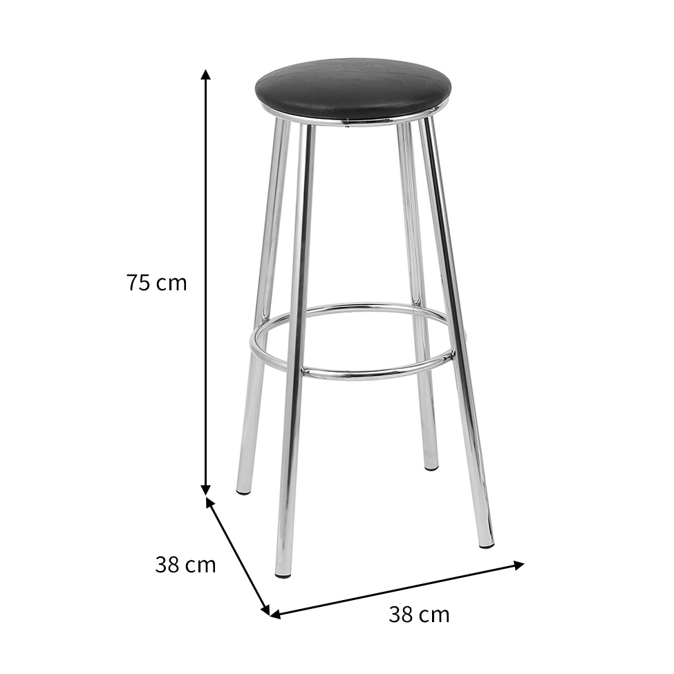 Banqueta Magé Preta e Cromada