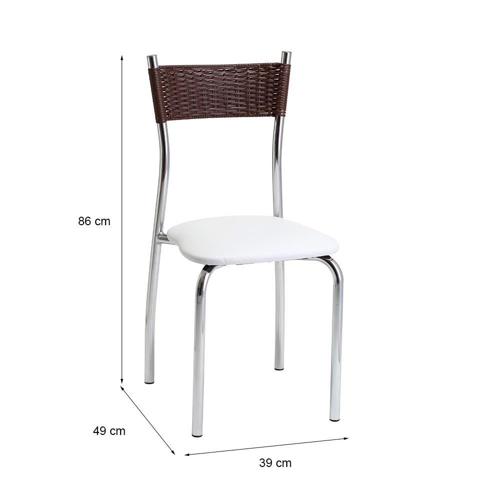 Conjunto com 4 Cadeiras Vera Marrom e Branco