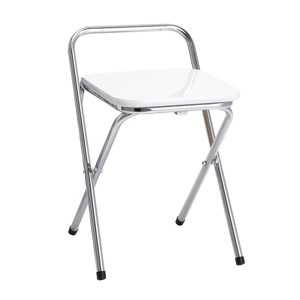 Conjunto de 4 Bancos Mocho Dobrável 101-X Branco Criativa