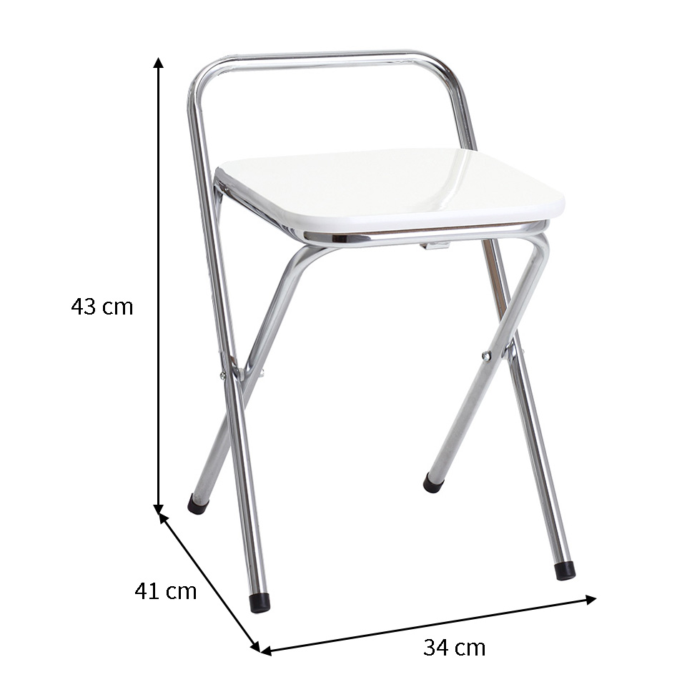 Conjunto de 4 Bancos Mocho Dobrável 101-X Branco Criativa