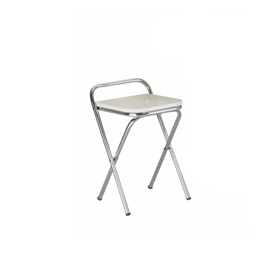 Conjunto de Mesa Dobrável com 4 Bancos Flor Branco e Prata