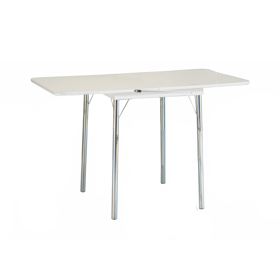 Conjunto de Mesa Dobrável com 4 Bancos Flor Branco e Prata