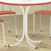Conjunto de Mesa com 4 Cadeiras Leila Branco e laranja