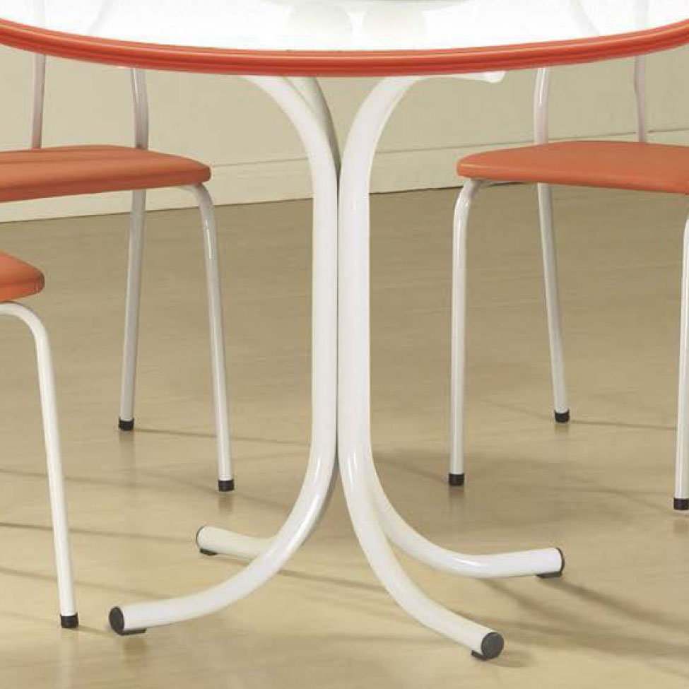Conjunto de Mesa com 4 Cadeiras Leila Branco e laranja