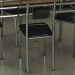 Conjunto de Mesa com 4 Cadeiras Thays Prata e preto