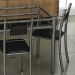 Conjunto de Mesa com 4 Cadeiras Thays Prata e preto