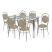 Conjunto de Mesa com 6 Cadeiras Ana Paula Bege e Cromado