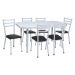 Conjunto de Mesa com 6 Cadeiras Beatriz Preto e Branco