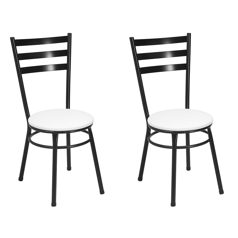 Conjunto com 2 Cadeiras Angola Preto e Branco