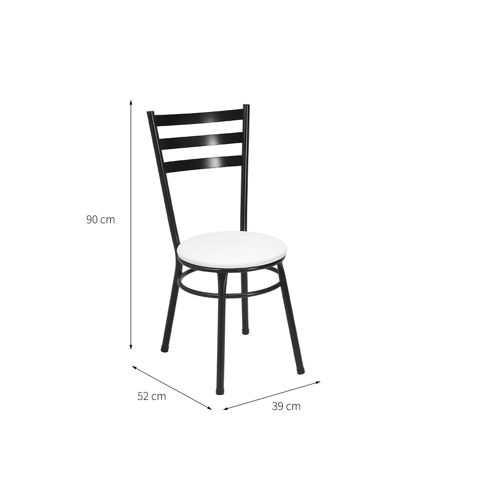 Conjunto com 2 Cadeiras Angola Preto e Branco