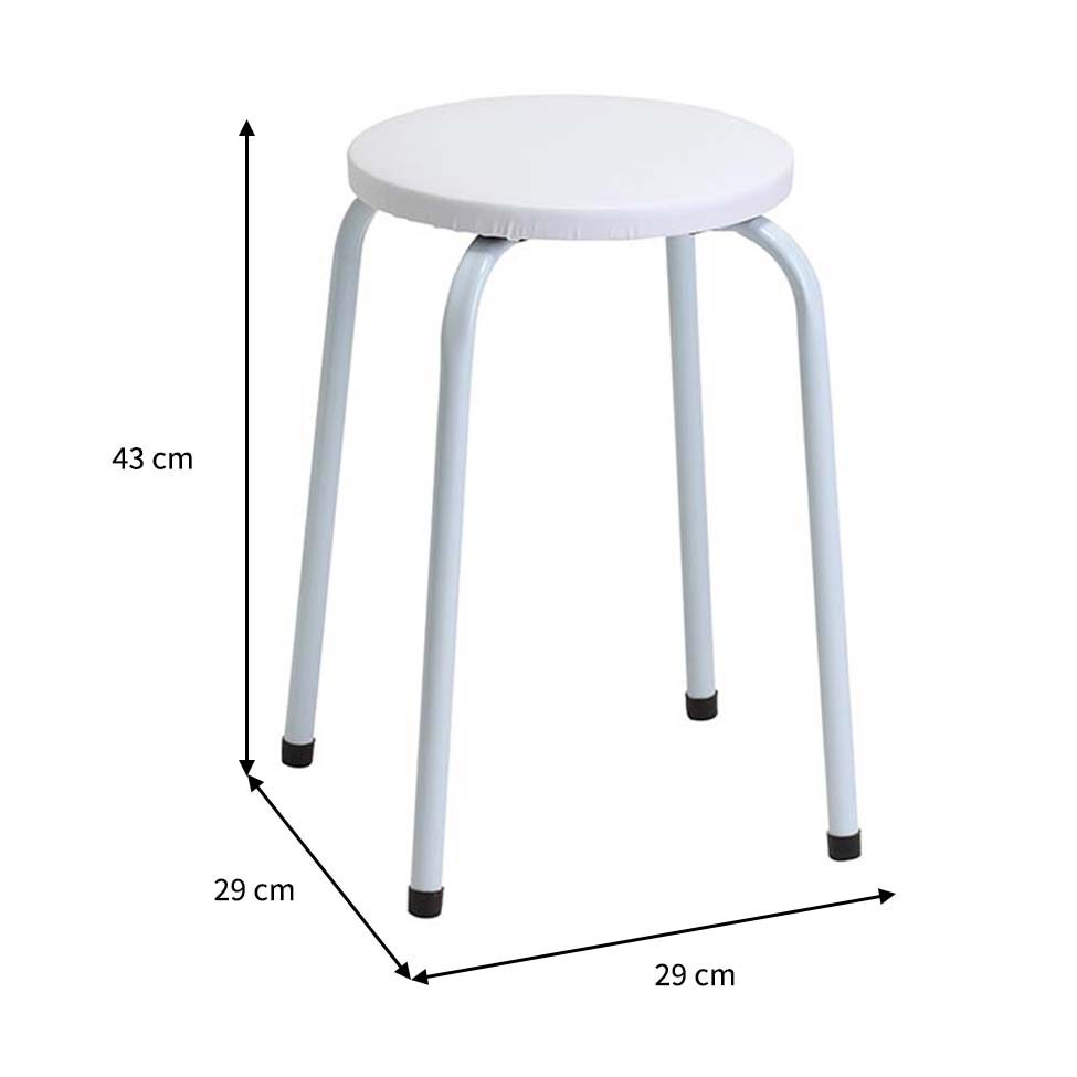 Conjunto com 4 Bancos Mocho Branco