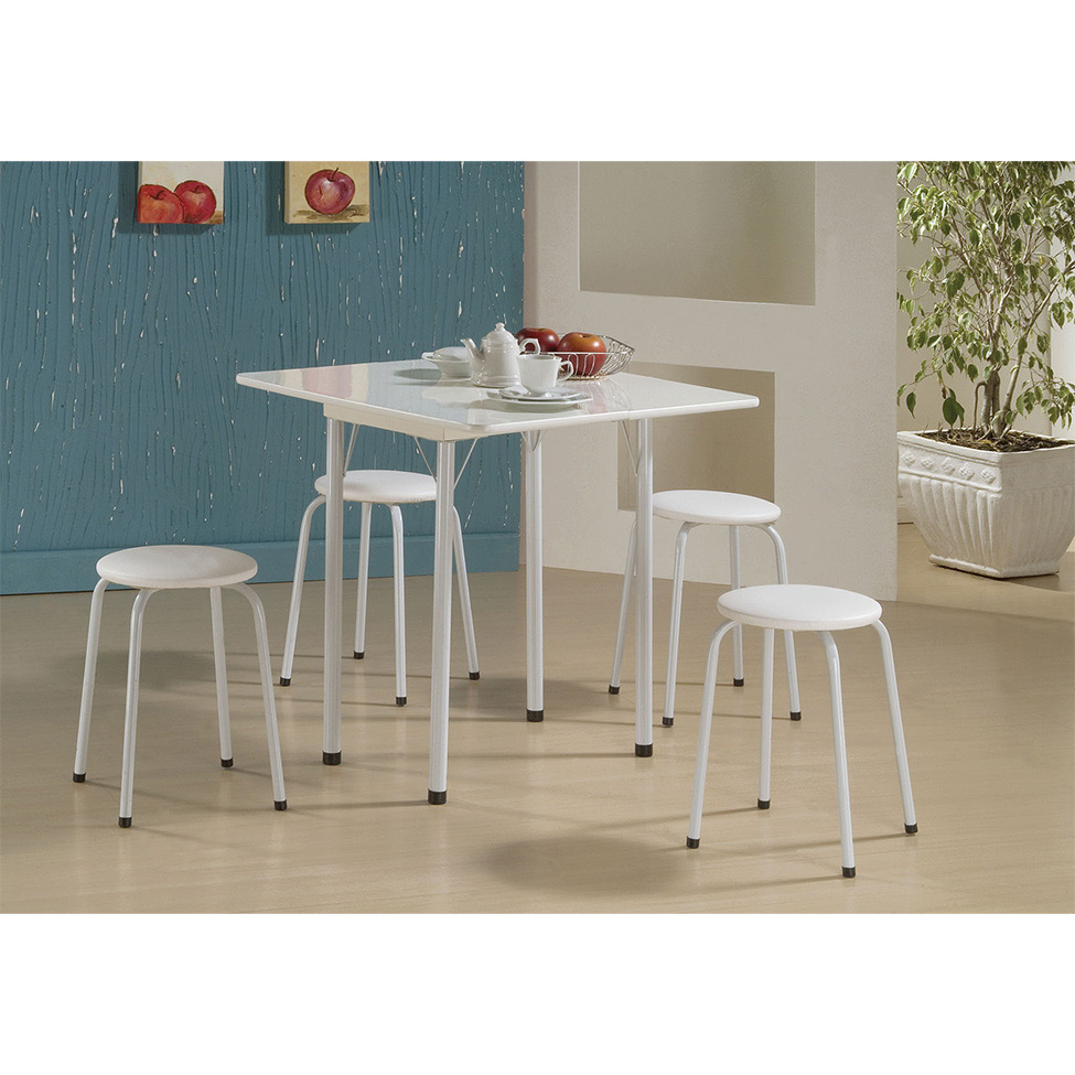 Conjunto de Mesa com 4 Bancos Nádia Branco