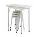 Conjunto de Mesa com 4 Bancos Nádia Branco e Preto