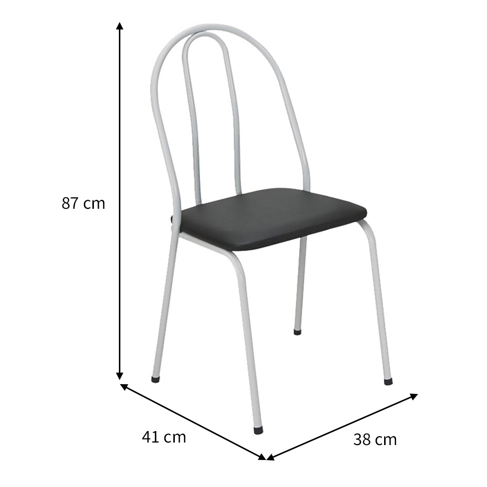 Conjunto de Mesa com 4 Cadeiras Cintía Branco