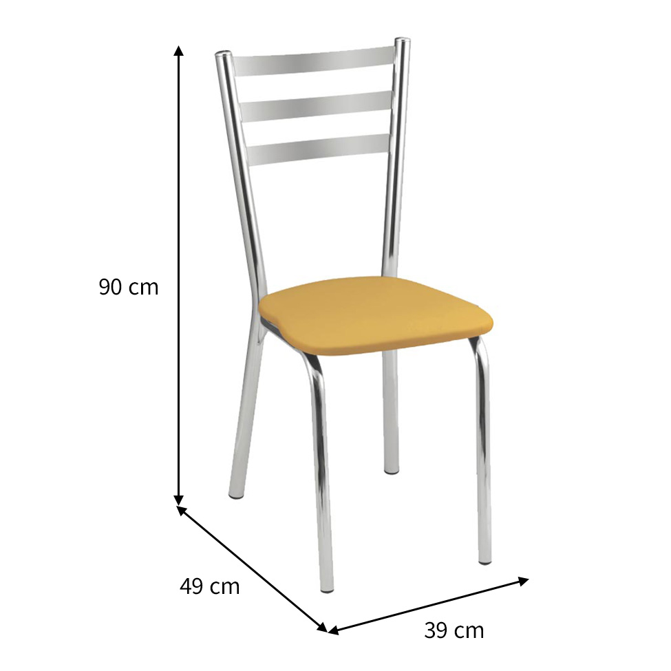 Conjunto de Mesa com 4 Cadeiras Gisele Cromado