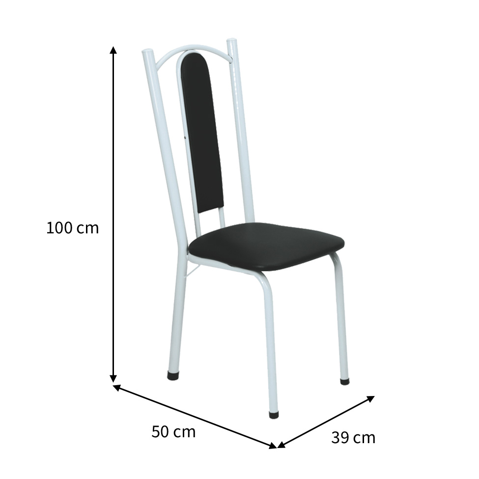 Conjunto de Mesa com 6 Cadeiras Marina Branco