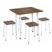 Conjunto de Mesa de Cozinha com 4 Bancos Nádia Marrom e Branco