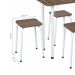 Conjunto de Mesa de Cozinha com 4 Bancos Nádia Marrom e Branco
