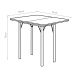 Conjunto de Mesa de Cozinha com 4 Bancos Nádia Marrom e Branco