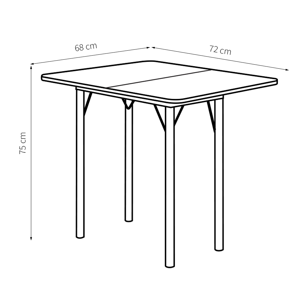 Conjunto de Mesa de Cozinha com 4 Bancos Nádia Marrom e Branco