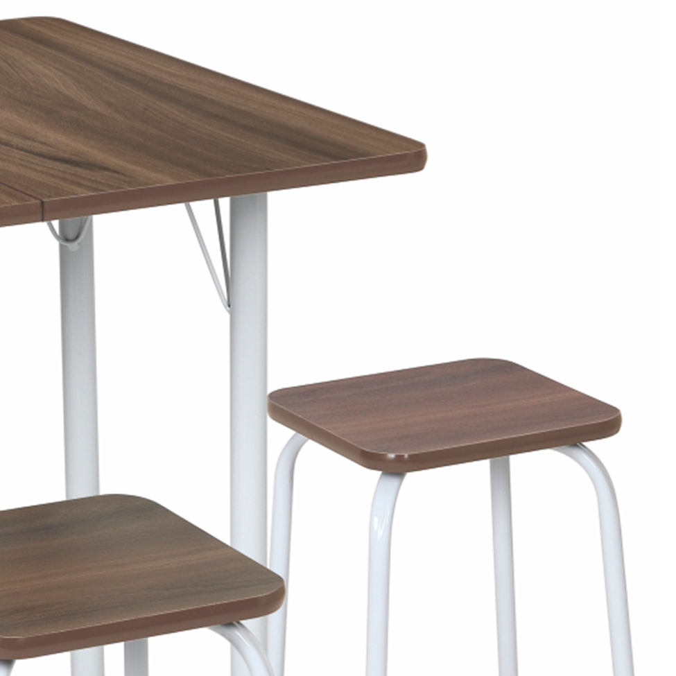 Conjunto de Mesa de Cozinha com 4 Bancos Nádia Marrom e Branco
