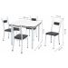 Conjunto de Mesa de Jantar com 4 Cadeiras Alice Branco e Preto