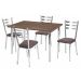 Conjunto de Mesa de Jantar com 4 Cadeiras Ana Maria Marrom e Cromado