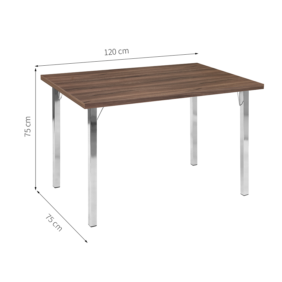 Conjunto de Mesa de Jantar com 4 Cadeiras Ana Maria Marrom e Cromado
