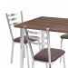 Conjunto de Mesa de Jantar com 4 Cadeiras Ana Maria Marrom e Cromado