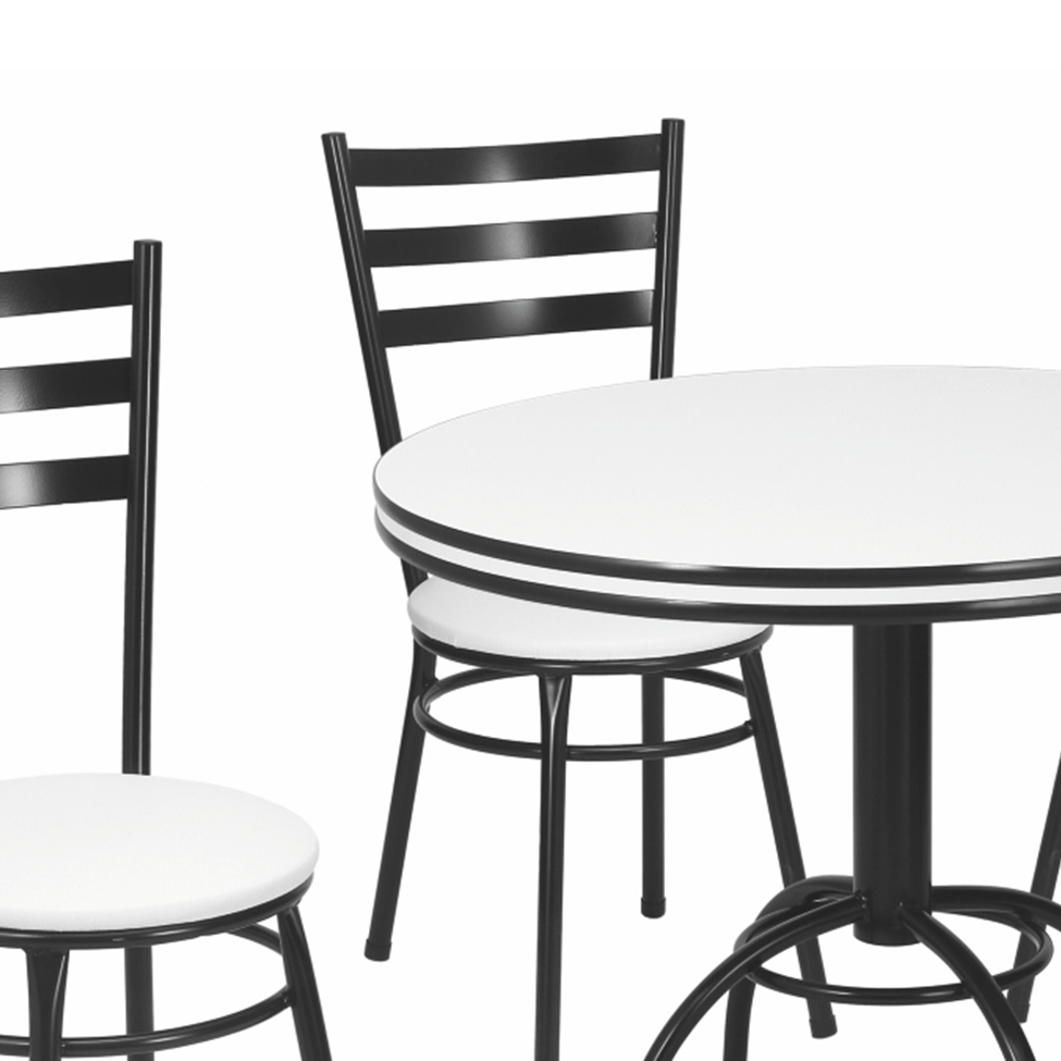 Conjunto de Mesa de Jantar com 4 Cadeiras Giovana Branco e Preto