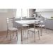 Conjunto de Mesa de Jantar com 4 Cadeiras Gisele Branco e Cromado